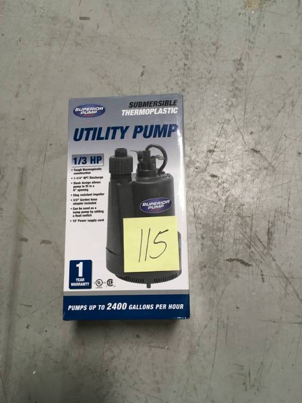 lot 115 image: SP91330 UTIL PUMP THERMOPLASTIC 13HP in good conditions
