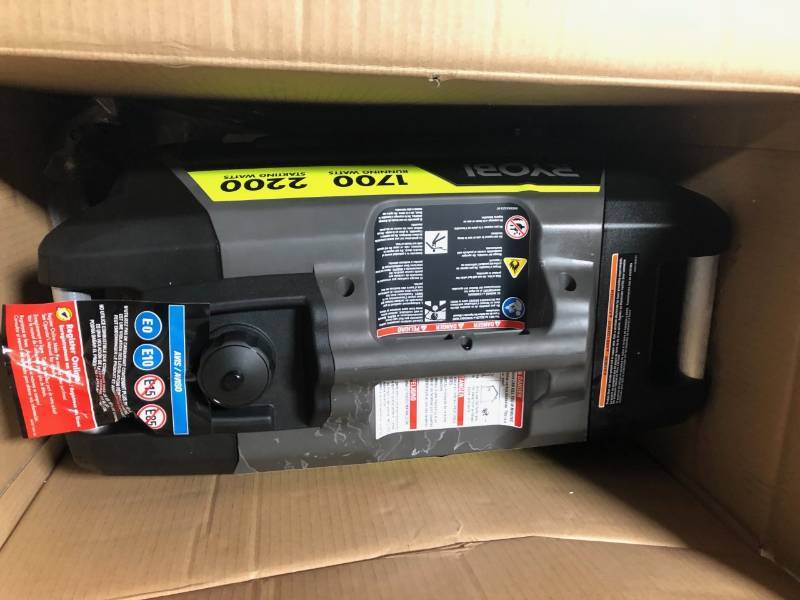 lot 125 image: Ryobi 2,200-Watt Gray Gasoline Powered Digital Inverter Generator in working conditions