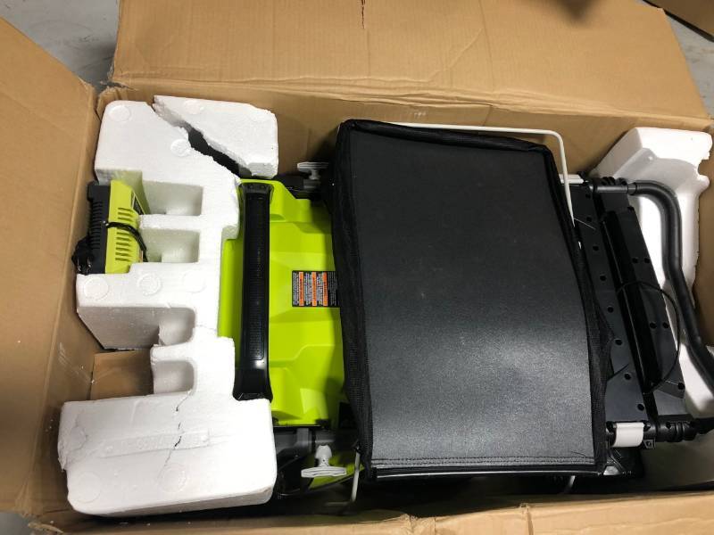 lot 129 image: Ryobi 20 in. 40-Volt Brushless Lithium-Ion Cordless Battery Walk Behind Push Lawn Mower - 5.0 Ah BatteryCharger Included in good conditions