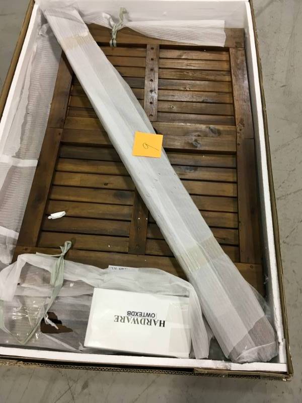 Acacia Wood Patio Extendable Dining Table Dark Brown Open box not used