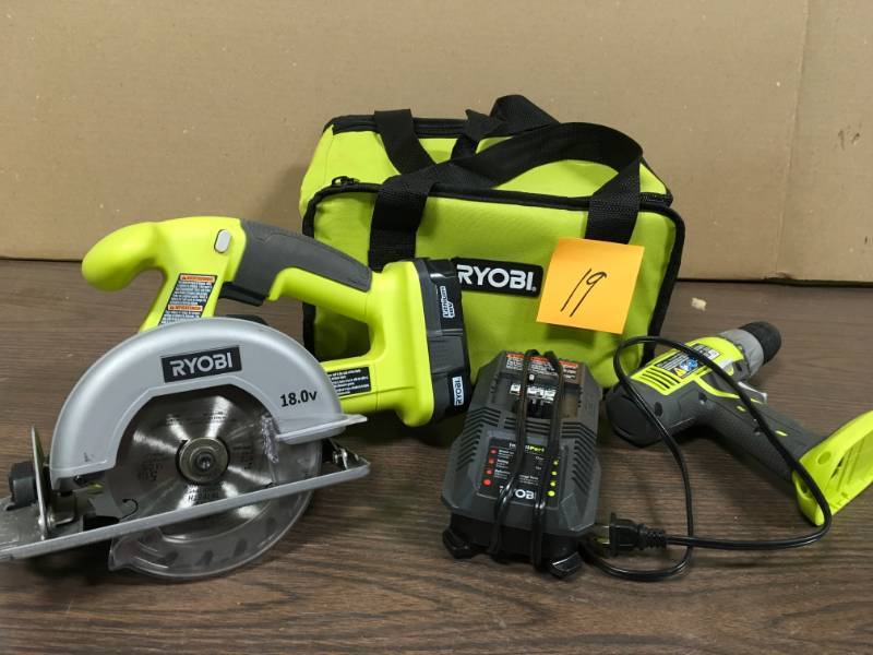 Ryobi18-Volt ONE Lithium-Ion Starter Combo Kit (2-Tool)  Used in good working cond.