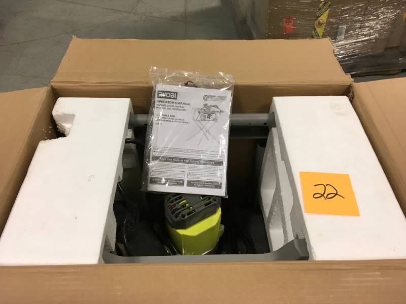 Ryobi 10 in. Table Saw with Folding Stand open box used in very good condition