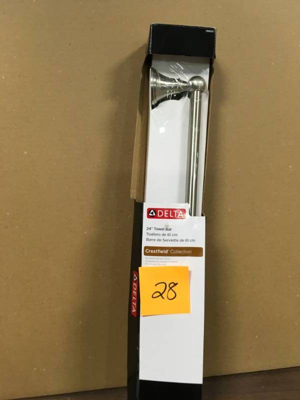 DELTA 138031 Crestfield, Bath Hardware Accessory, 24 Towel Bar, Satin Nickel New