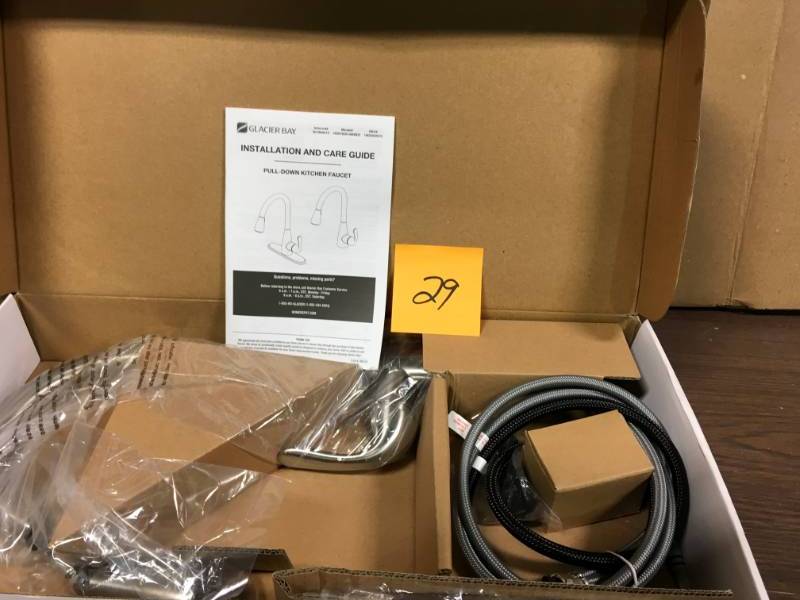 Glacier Bay HD67826-0008D2 Carla Pull-Down Spray Kitchen Faucet Stainless Steel open box not used