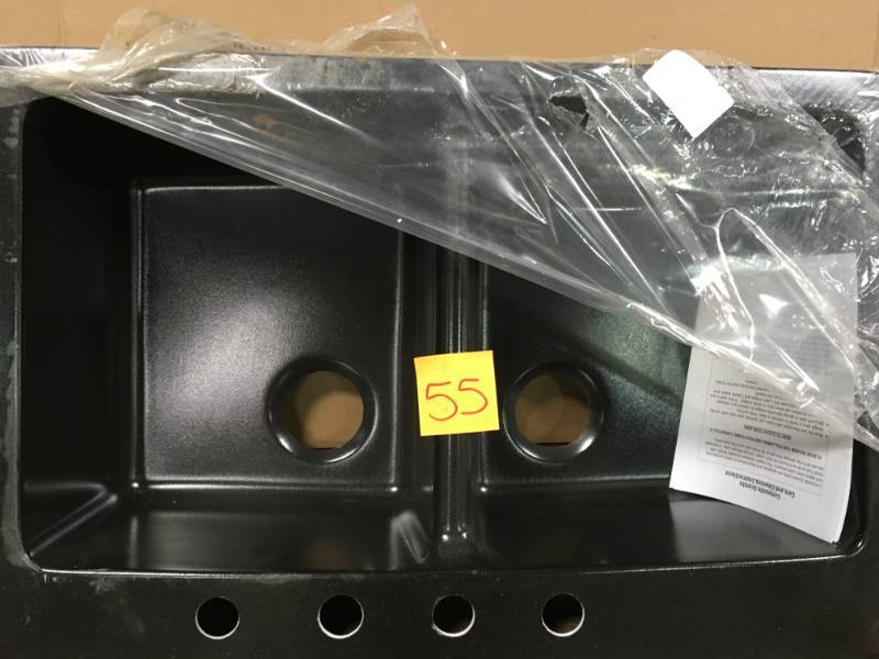Waterbrook Dual Mount  Double Bowl Kitchen Sink in Black open box not used