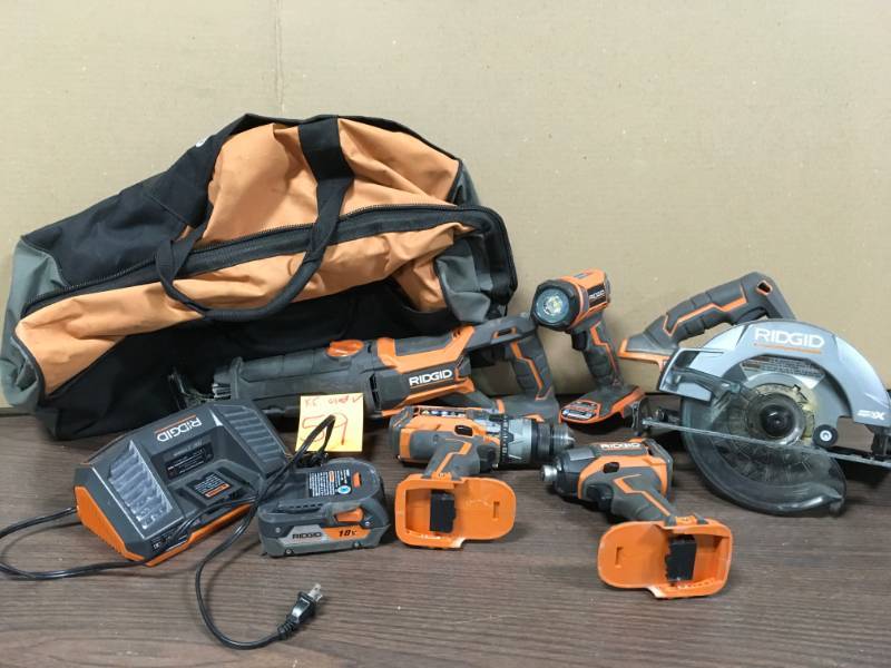 RIDGID 5 PC COMBO KIT TOOLS USED IN GOOD WORKING CONDITION