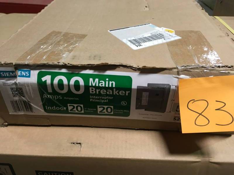 Main Breaker Load Centers Siemens Electrical Supplies 100 Amp 1-Phase 20-Circuit open box not used