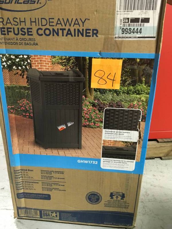 Resin Wicker Trash Hideaway open box not used