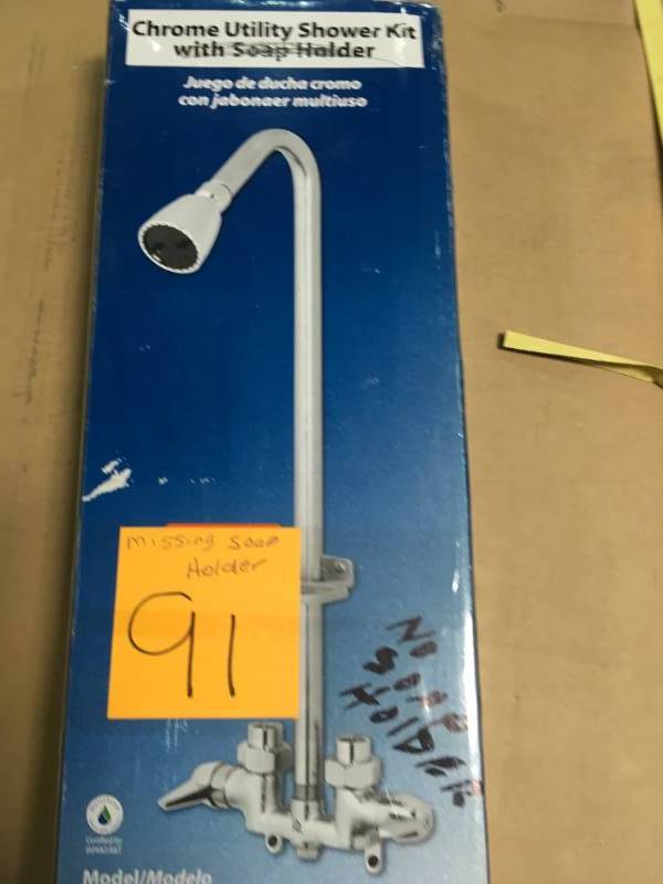 OUTDOOR UTILITY SHOWER FAUCET KIT 1 SPRAY IN CHROME MISSING SOAP HOLDER
