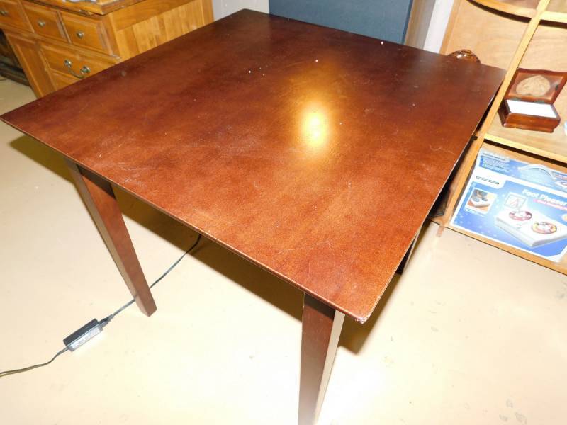 lot 9 image: Square Table  (Dark Stain)30  x  30