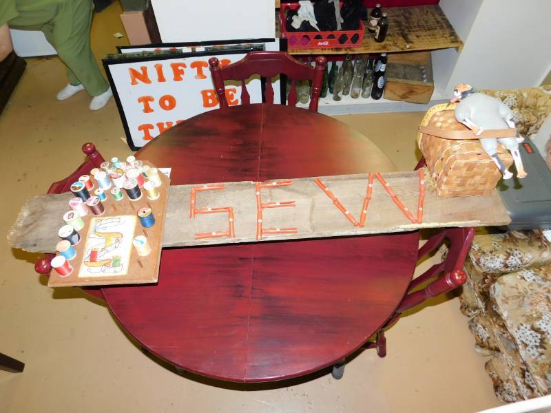 lot 15 image: Sewing Threads And Sewing Basket On SEW Sign55  Long