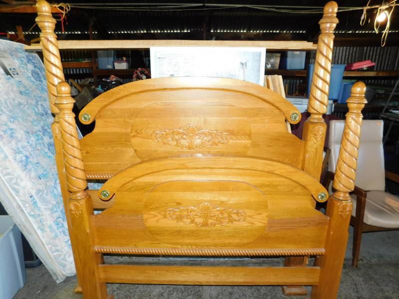 lot 28 image: Queen Or Full Size Headboard & Footboard & Frame