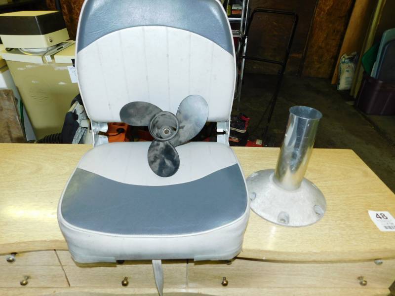 lot 49 image: Boat Seat--Pedestal Boat Seat Base--Propeller For Motor