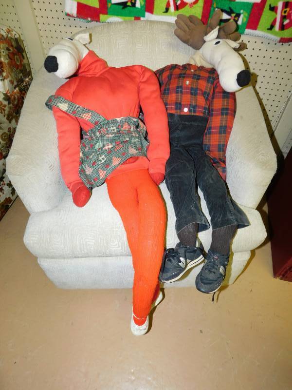 lot 77 image: Two Reindeer  (Buck & Doe)