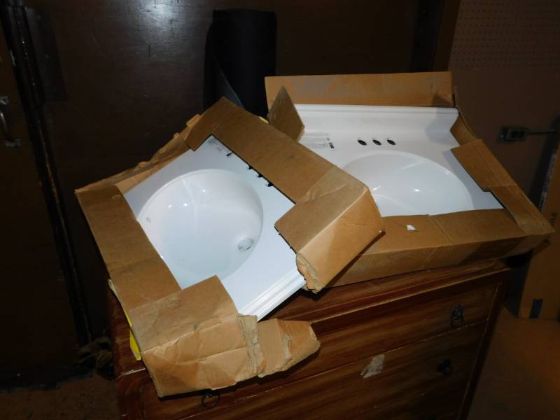 lot 109 image: Two Brand New Drop In Bathroom Sinks---MP925-31B