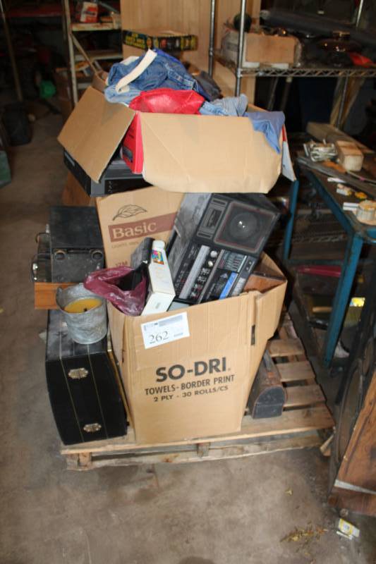 lot 262 image: Record Player, Stereo, VCR, Ceiling Fan, Party Flatware
