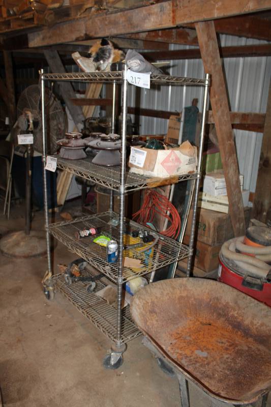 lot 217 image: Metal Rolling Shelving Rack