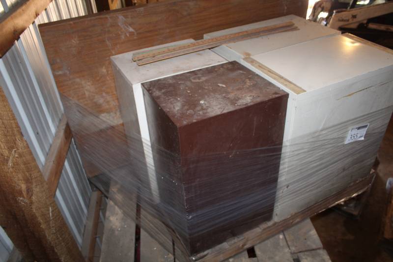 lot 355 image: File Cabinets, Wood Cabinet, Desk Top, Rulers, Rolodex, Wood Drawer, Shelf