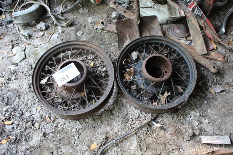 lot 384 image: Lot of (2) 5-Lug Wire Wheels