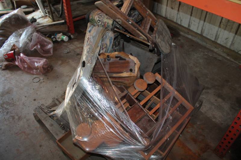 lot 392 image: Route 66 Travel Bags, 2-Step Stool, Decorative Truck Shelf, Bird Cage, And More