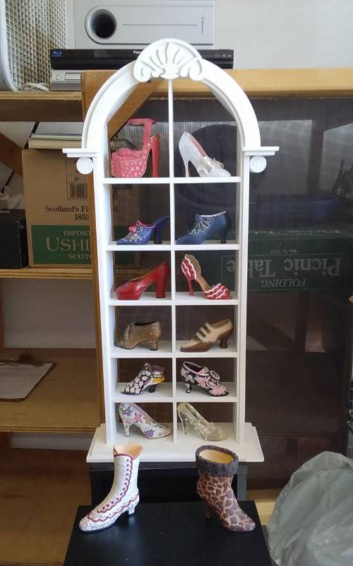 lot 12 image: Steps In Time Miniature Shoe Collection With Shadow Box