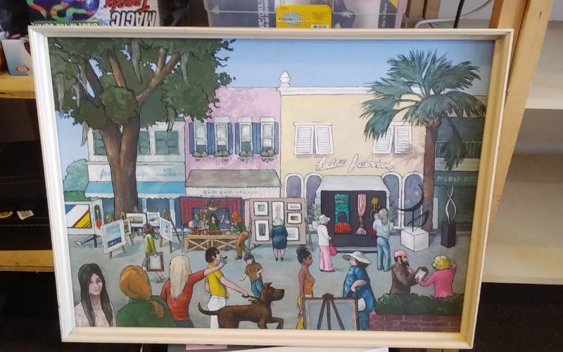 lot 13 image: Framed Painting On Canvas By Patricia Harland 23x31