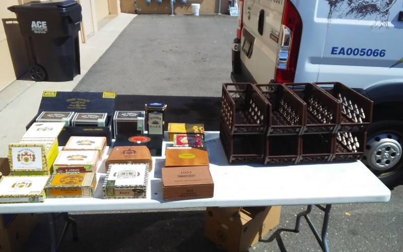 lot 18 image: Collection Of Cigar Boxes & Plastic Organizer Bins