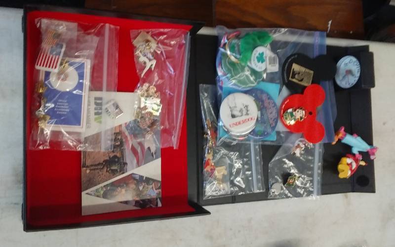 lot 22 image: Patriotic Pins, Jewelry, Cartoon & Misc Pins