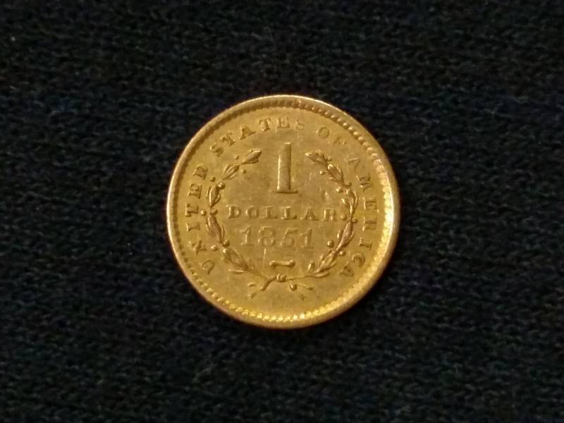 1851 One Dollar Liberty Head Gold C...