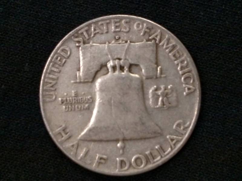 1954 D Franklin Silver Half Dollar...