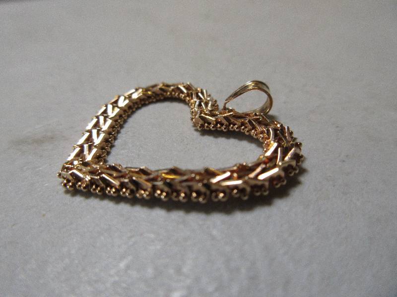14K ROSE GOLD IG 4.4 GRAM LARGE HEART PENDANT