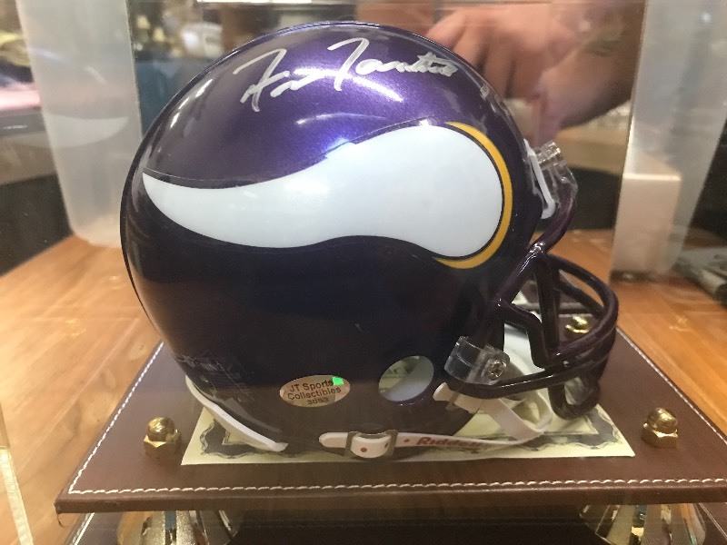 FRAN TARKENTON SIGNED MINI HELMET W COA