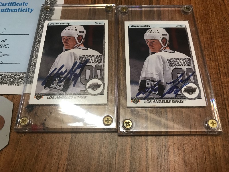 2 WAYNE GRETZKY AUTOGRAPHED CARDS W COA
