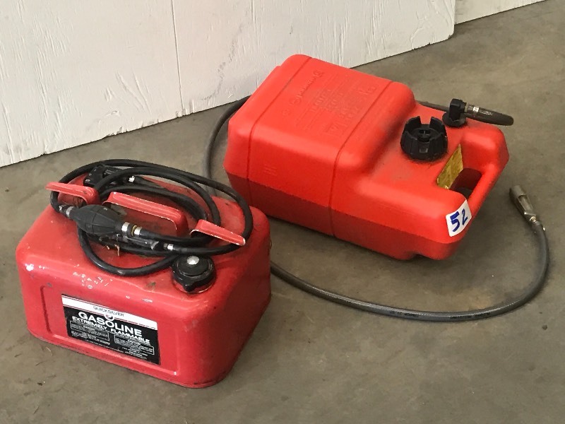 lot 52 image: Lot Of (2) 3-Gallon Boat Motor Fuel...