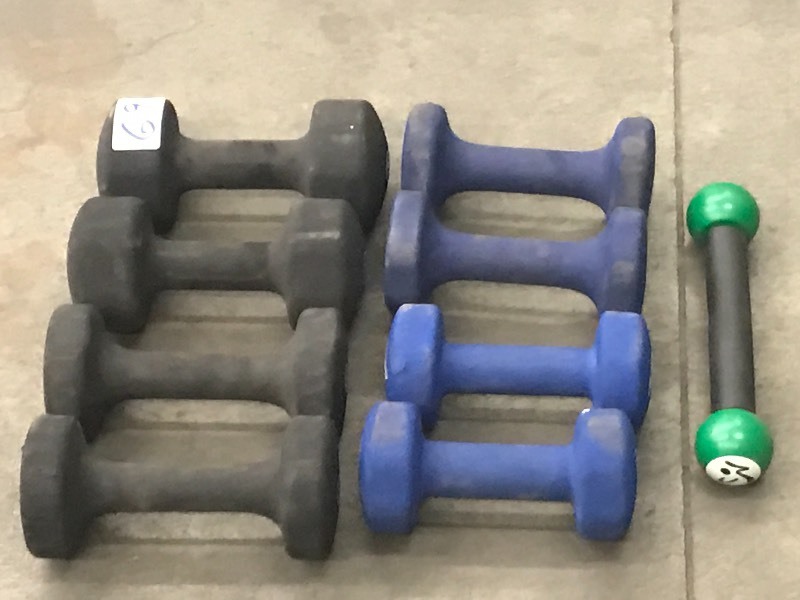 lot 69 image: Lot Of (9) Exercise Weights, 8#--15...