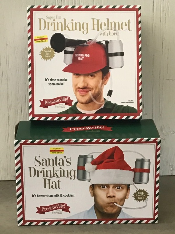lot 84 image: Lot Of (1) Santa Drinking Hat & (1...