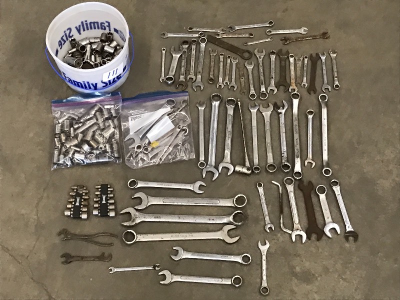 lot 111 image: (2) Buckets Of Assorted Wrenches & ...
