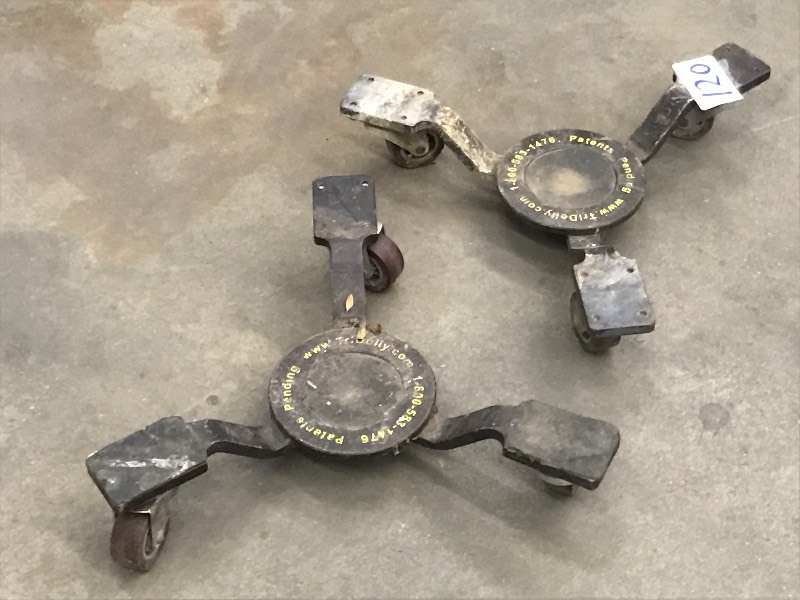 lot 120 image: (2) Heavy Duty Tri-Dolly Floor Movi...
