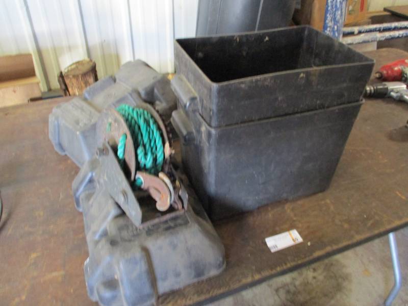 Marine battery boxes and a winch