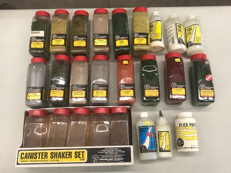Tote Of Assorted Shaker Bottles Of...
