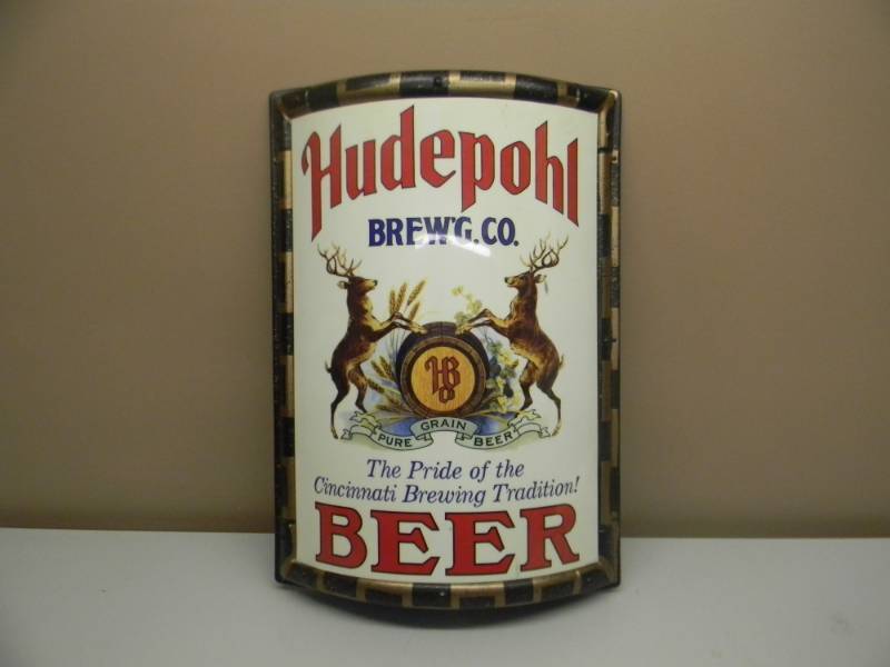 lot 30 image: RARE HUDEPOHL BEER SIGN - APPROX 16 BY 24 - SEE PICTURES