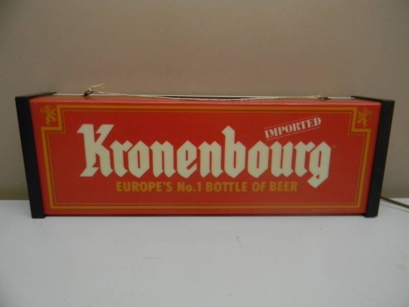 lot 31 image: KRONENBOURG LIGHTED BEER SIGN - WORKS - APPROX 22 BY 8 - SEE PICTURES