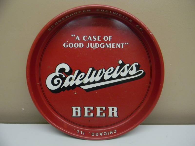 lot 45 image: Vintage RARE EDELWEISS BEER A CASE OF GOOD JUDGEMENT 13 Beer Tray - SEE PICTURES