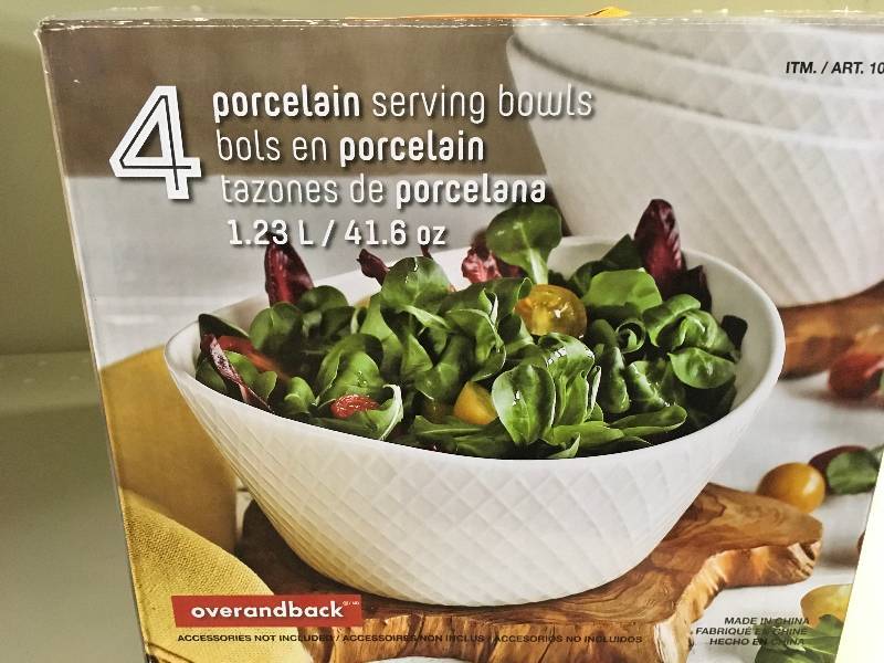 lot 33 image: Over & Back 4PC Bowl Set, Retail $9.99