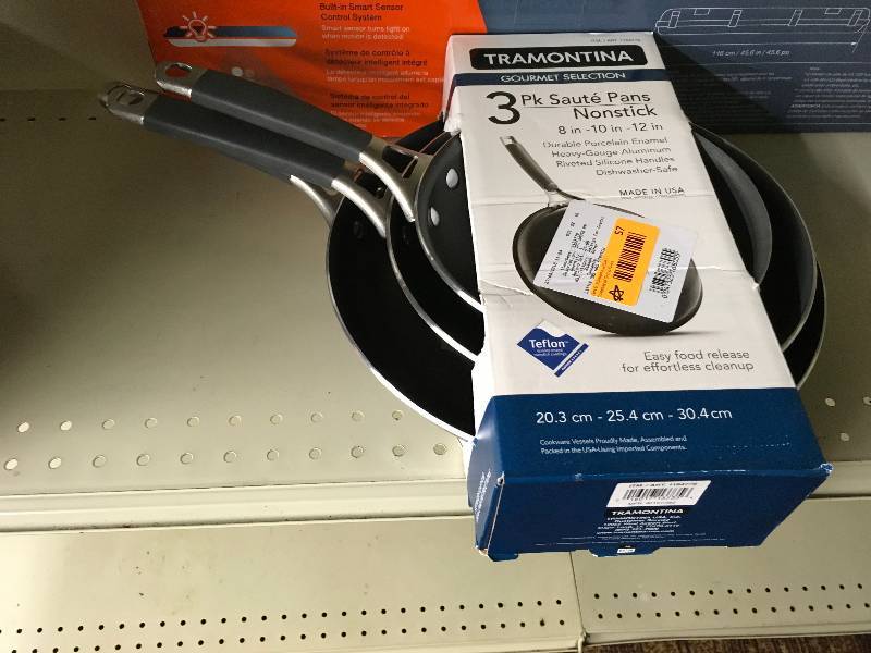 lot 57 image: Tramontina 3PC Saute Pans, Retail $27.99