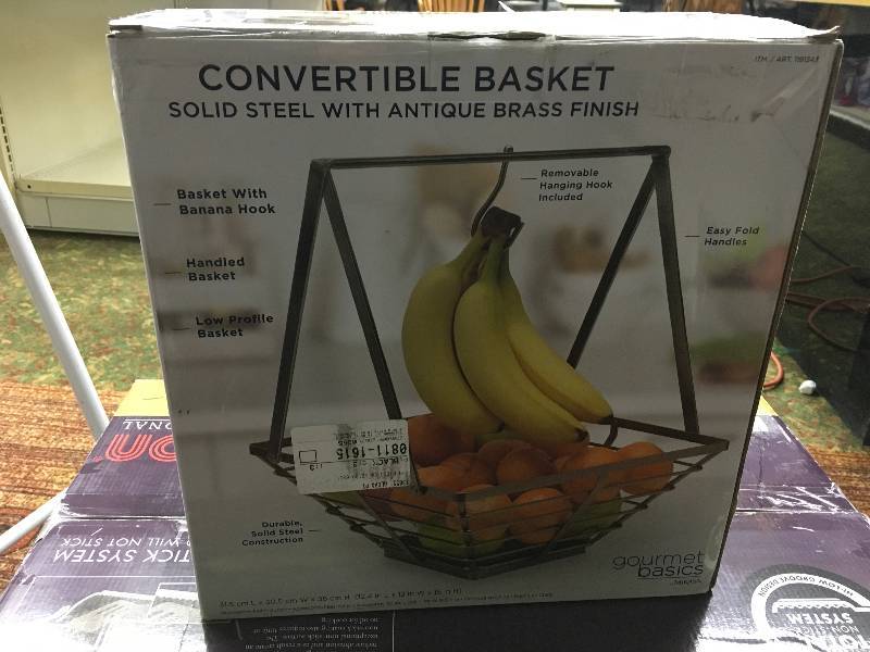 lot 65 image: Gourmet Basics Convertible Basket, Retail $14.99