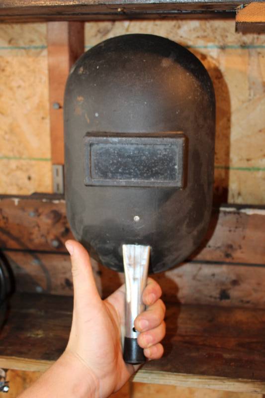 Welders Mask, Trouble Light, Black & Decker Drill, 6in. Grinding Wheel
