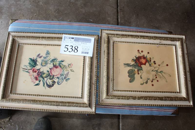 Lot of (2) Framed Wall Art - Flower Portraits