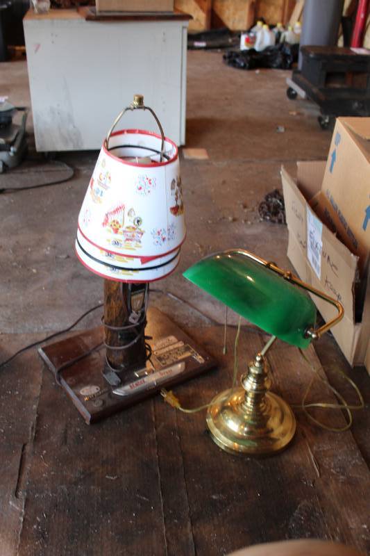 Lot of (2) Table Lamps - Vintage Desk Light, Handmade