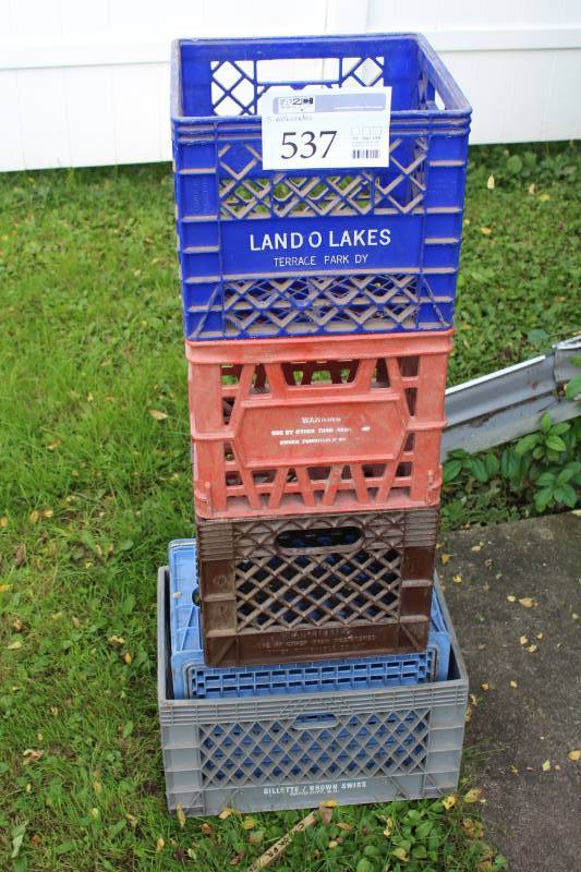 Lot of (5) Plastic Milk Crates